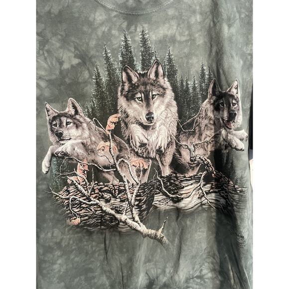 The Mountain Find 12 Wolves Forest Green Tie Dye Graphic Tee Mens XL T-Shirt USA - Picture 2 of 9